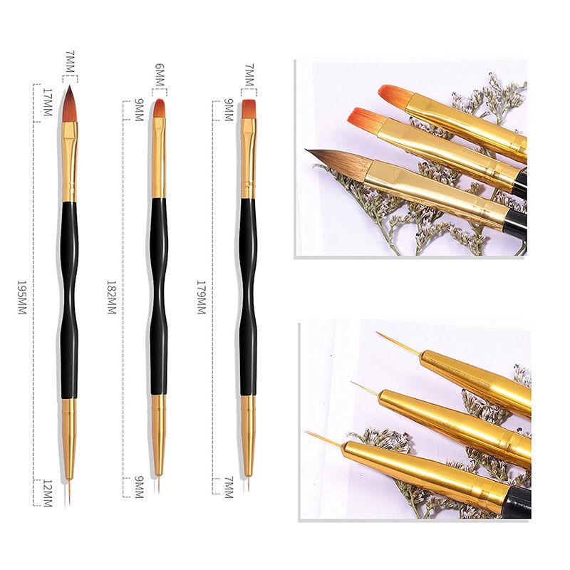 Kuas kutek nail art, Double Head Brush | Kuas Nail Art Penghias Kuku | Kuas Nail Art | Nail Arts Brush Set