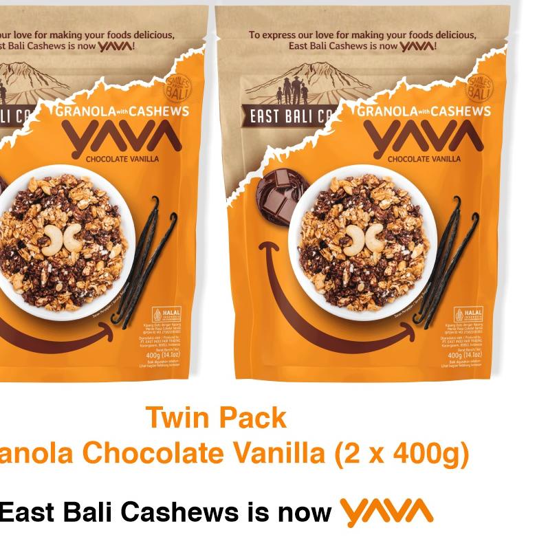 

☝ YAVA Twin Pack Granola Chocolate Vanilla (2 x 400g) ✱