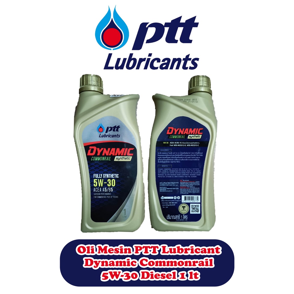 oli mesin ptt lubricant dynamic commonrail 5w-30 diesel 1 lt -66436