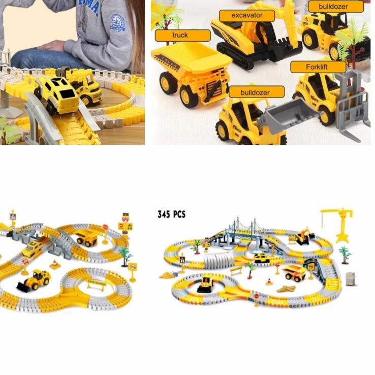 ♦ Maianan Anak DIY Rel Truck Konstruksi CITY TRUCK Create A Road ✯