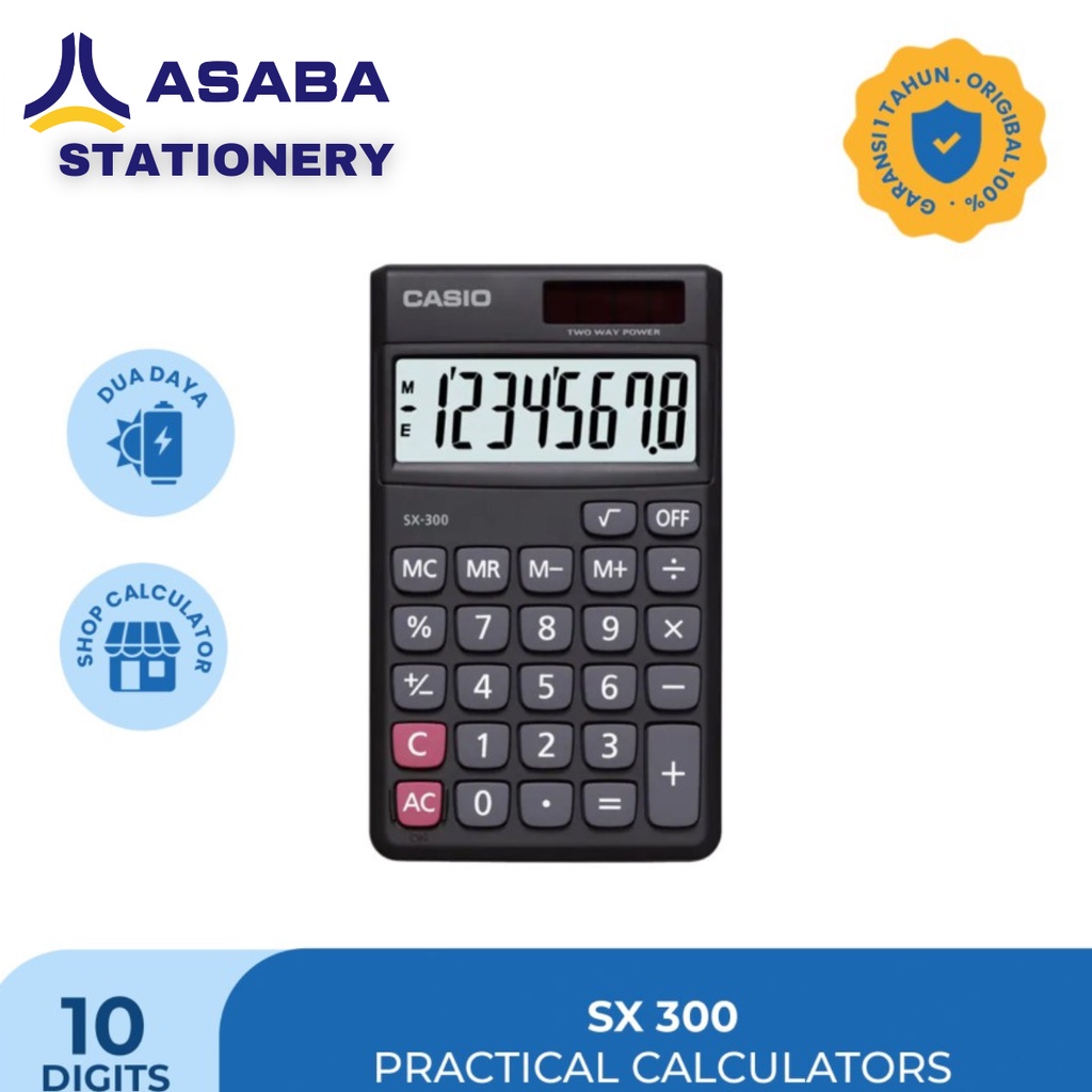 

Asaba Stationery - Kalkulator Saku Casio SX-300