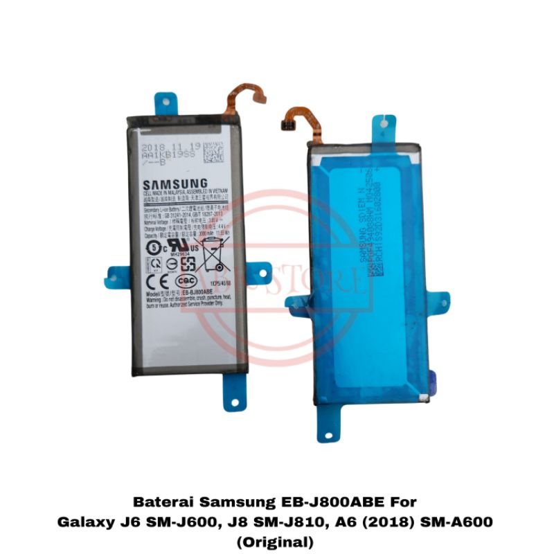 BATERAI BATTERY SAMSUNG EB-BJ800ABE GALAXY J6 J600 / J8 J810 / A6 A600 2018 ORIGINAL