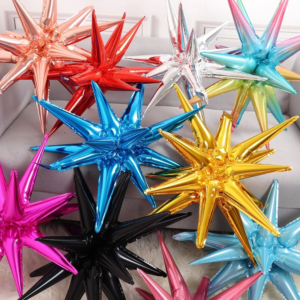 10 Pcs DIY Exploding Star Droplet Glow Conical Aluminum Film Balloons / Gold and Silver Aluminum Film Droplet Balloon / Children's Birthday Cartoon Toy / Party &amp; Wedding Decorations
