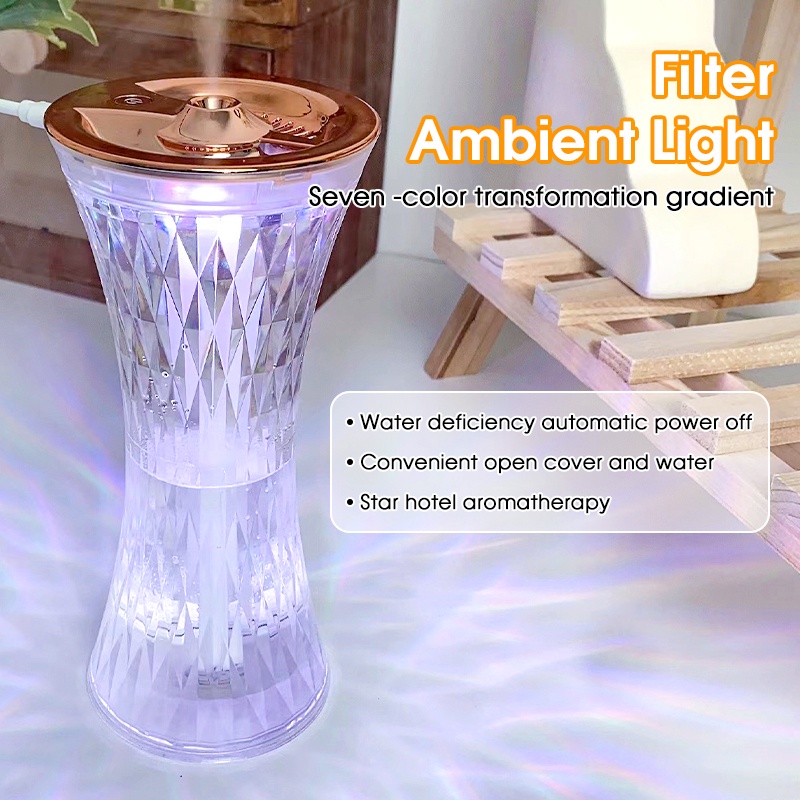 Air Humidifier Diffuser Udara Purifier 2 in 1 LED 7 Color Aromaterapy Essential oil Diffuser 300ML