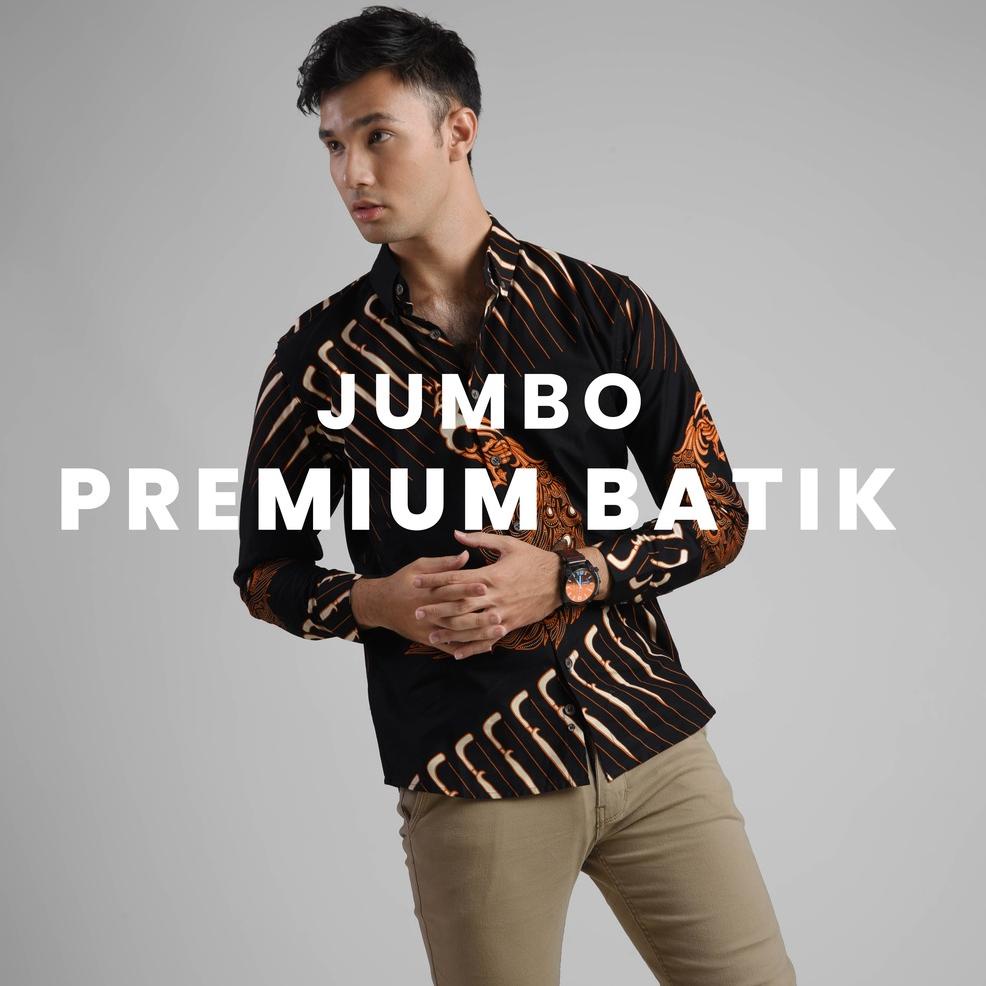 HOT SALE DGM Fashion Kemeja Batik Pria Lengan Panjang big size Kemeja batik jumbo kemeja batik big s
