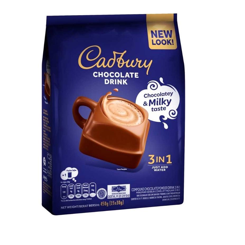 

❆ Cadbury Hot Chocolate Drink 3 in 1 Regular 450g, minuman coklat premium ✩