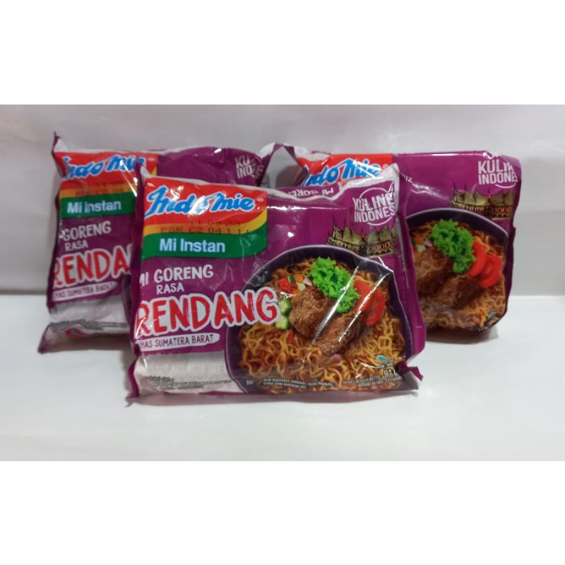 

indomi goreng rendang, 3 bungkus