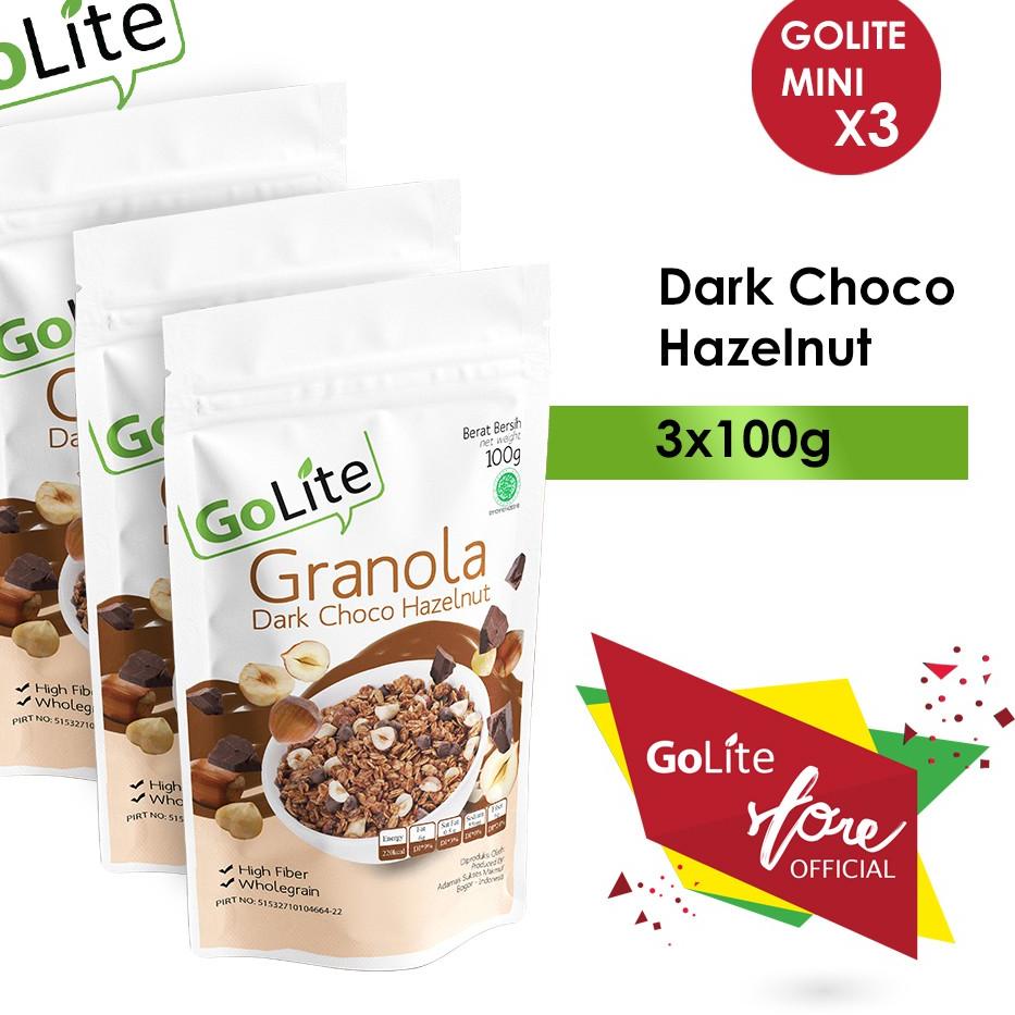 

☛ Granola GoLite Dark Choco Hazelnut Toasted Muesli 100g (Triple Pack) ♣