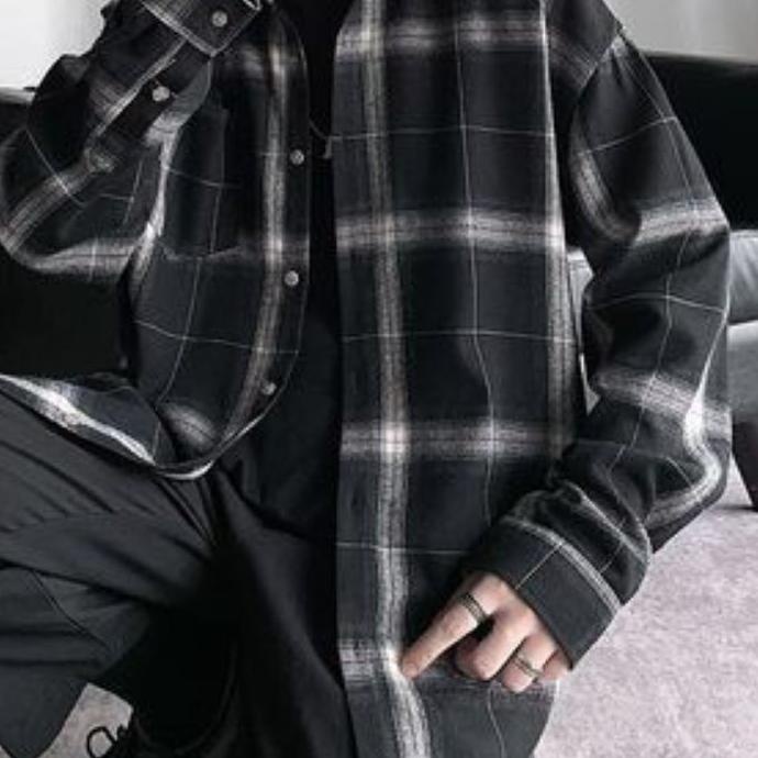 PROMO Kemeja Flanel Pria Lengan Panjang Kemeja Kotak kotak Wanita Outer Premium Katun M L XL by Arka