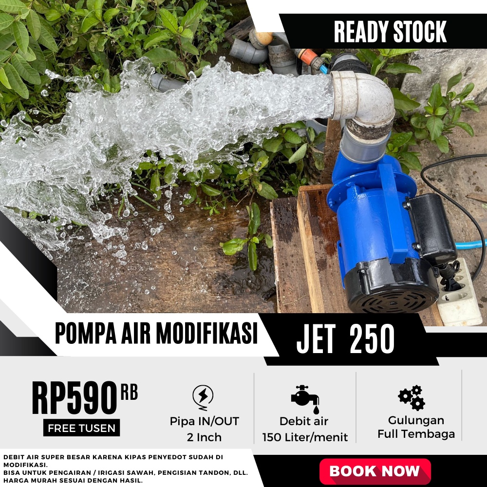 SANYO MODIFIKASI TYPE JET 250 PIPA 2 DIM HEMAT LISTRIK UNTUK ISI KOLAM IKAN GURAME DEBIT AIR BESAR G