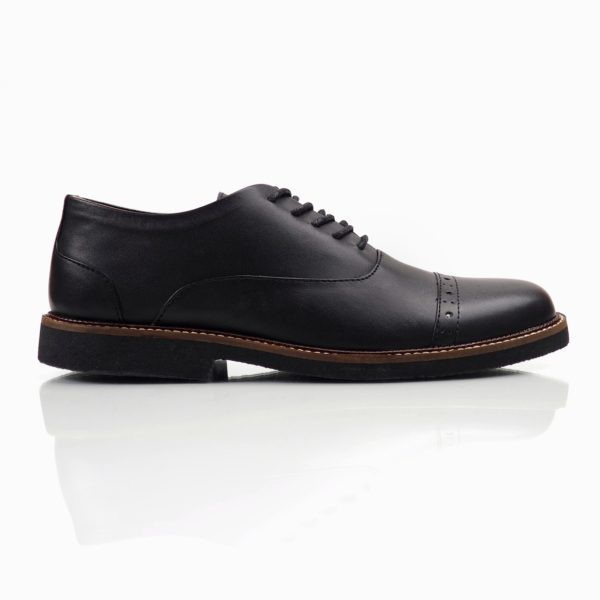Sepatu Pantofel Kulit Casual Formal Kerja Pria REYLMAN JAZZ 02 BLACK Original