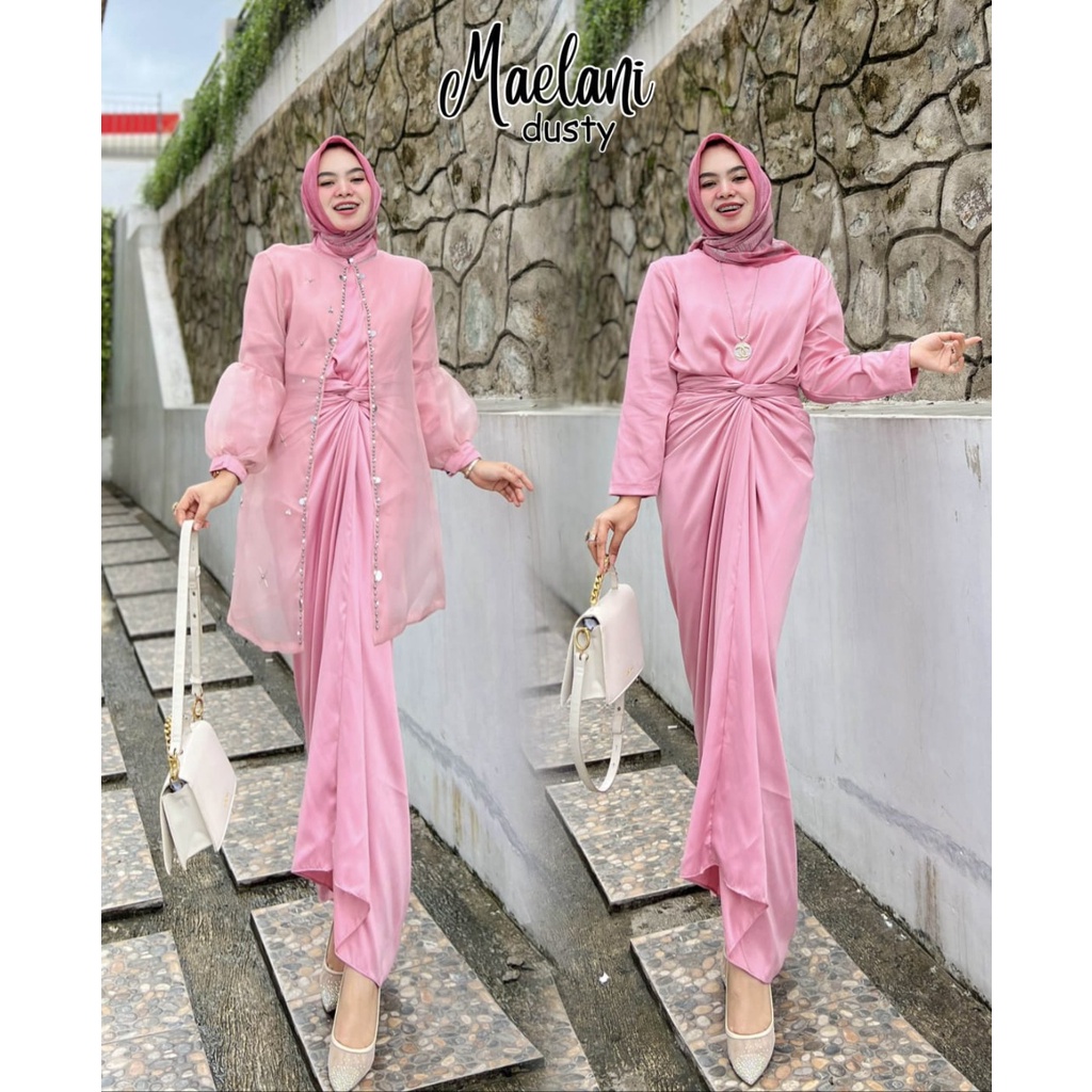 GAMIS PESTA KONDANGAN MAELANI SET KAFTAN + LUARAN ORGANZA