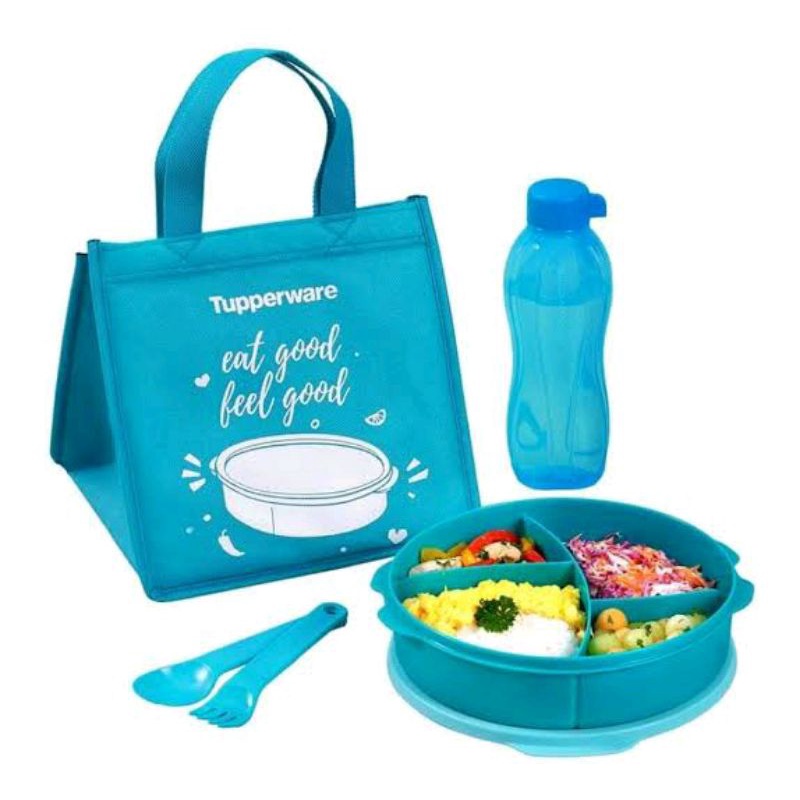 tempat makan tupperware 4 sekat bulat