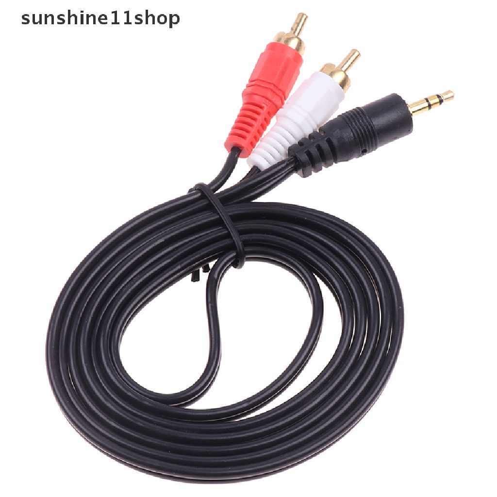 Sho Jack 3.5mm Aux to 2kabel RCA Audio Video 2RCA Cord Untuk PC DVD TV VCR Speaker N