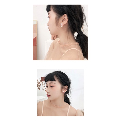 Korea Dongdaemun Daigou Gaya Yang Sama Anting Perempuan Super Peri Anting Mutiara mini Elegan Berkelas All-Match Anting