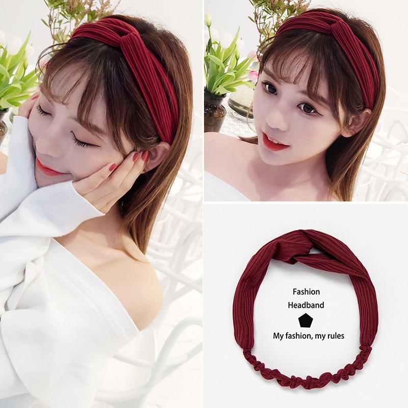 Ikat Rambut Wanita B0006 Knit Elastic Headband Headband