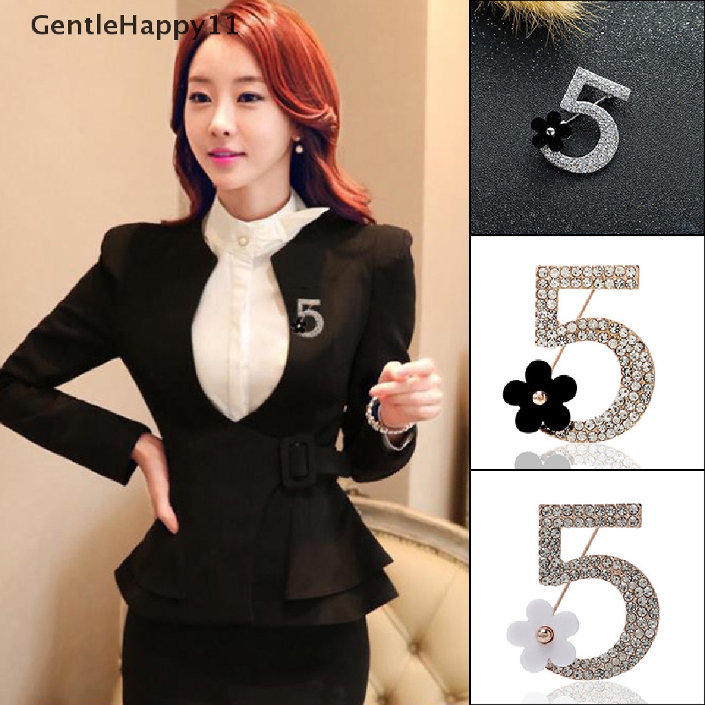 Gentlehappy Bros Pin Huruf5 Full Kristal Berlian Imitasi Wanita Pesta Bunga Angka Bros id