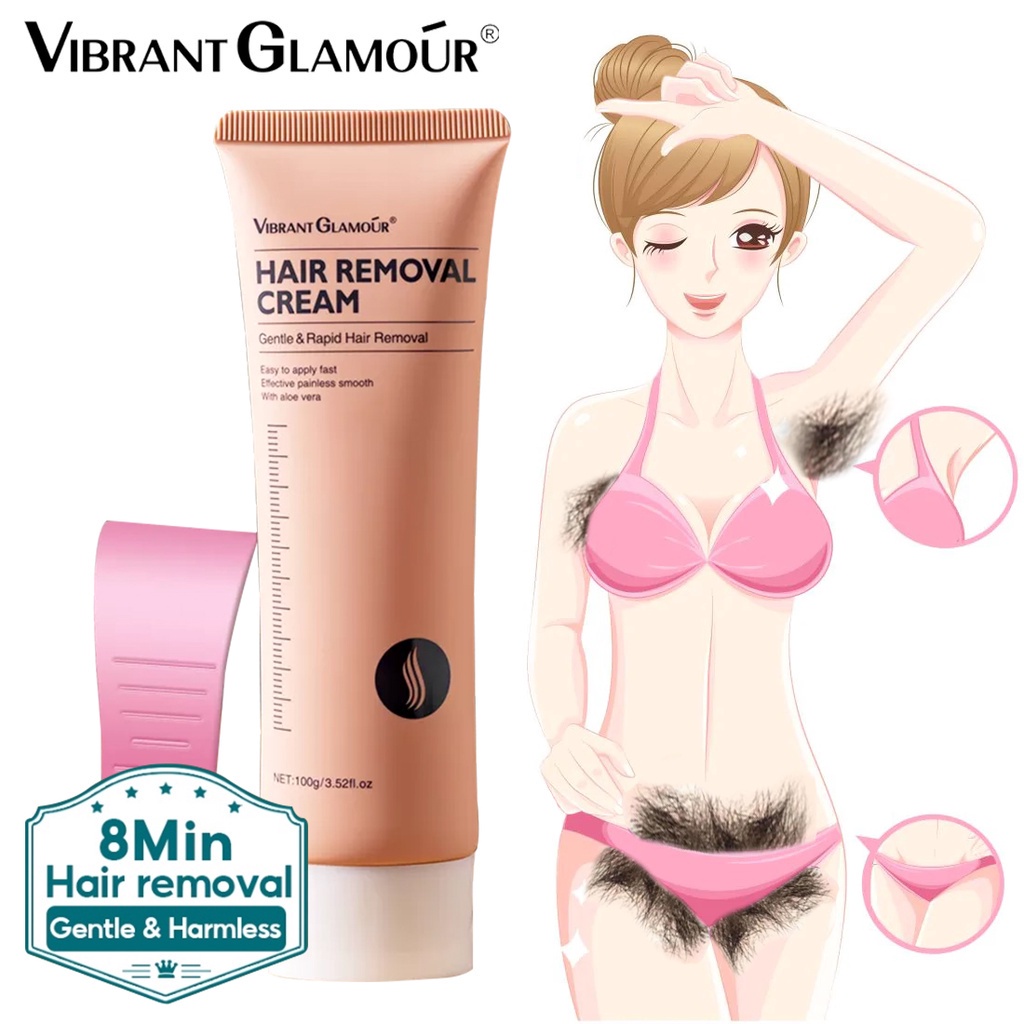 Vibrant Glamour Hair Removal Cream / Krim Penghilang Bulu ketiak Perontok Bulu Permanen-100gr