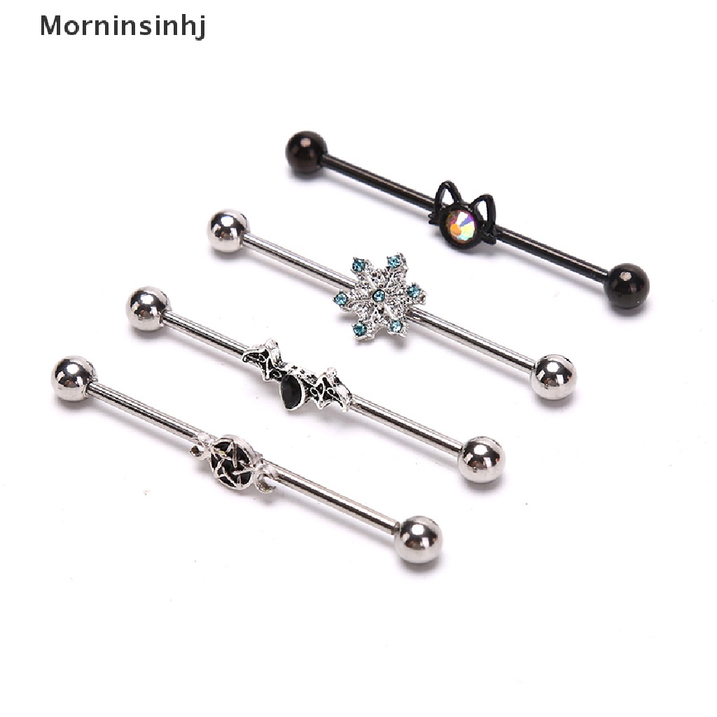 Mornin 1Pc Stainless Steel Helix Cartilage Tragus Panjang Ear Bar Anting Perhiasan id