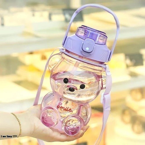 botol minum beruang bening 1.4 liter lucu dan imut