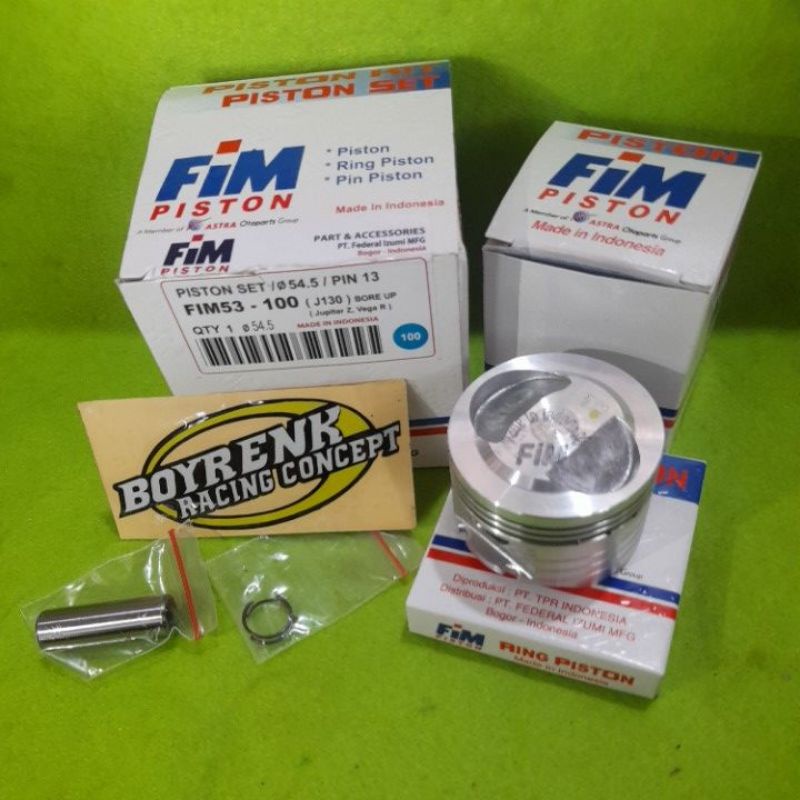 Piston kit FIM Bore Up 130 Jupiter Z Burhan - Vega R New XB Pin 13 DM 53.5, 54, 54.5, 55, 55.25 mm f