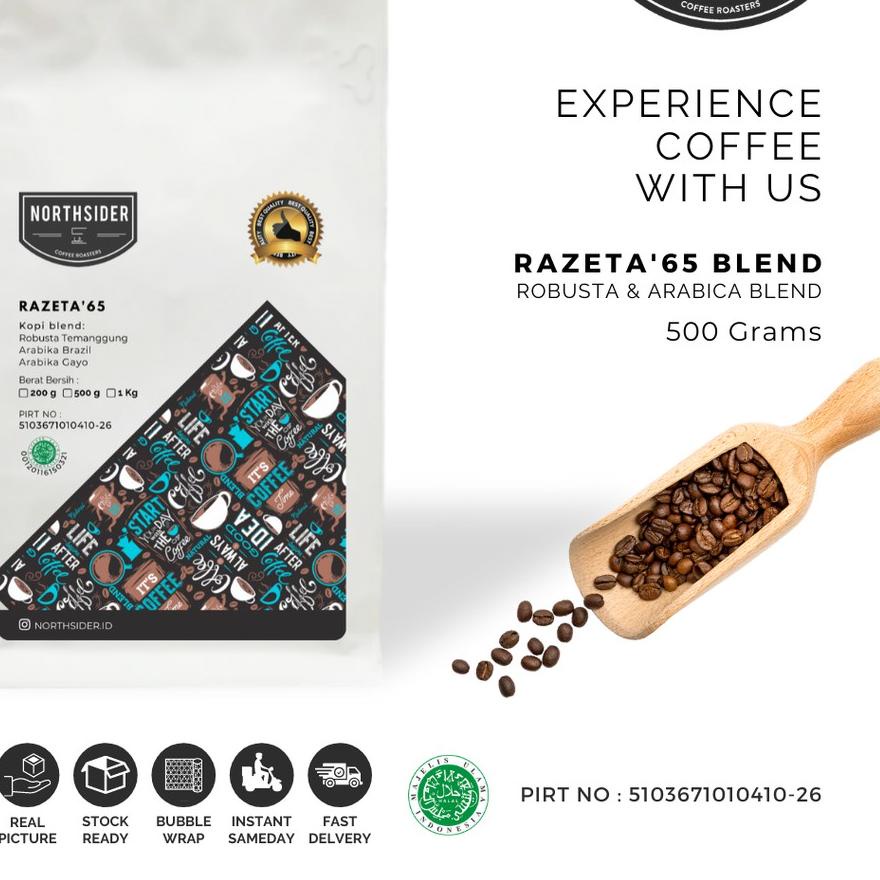 

➻ BIJI KOPI SUSU RAZETA'65 BLEND ROBUSTA-ARABIKA - 500GR NORTHSIDER COFFEE ►