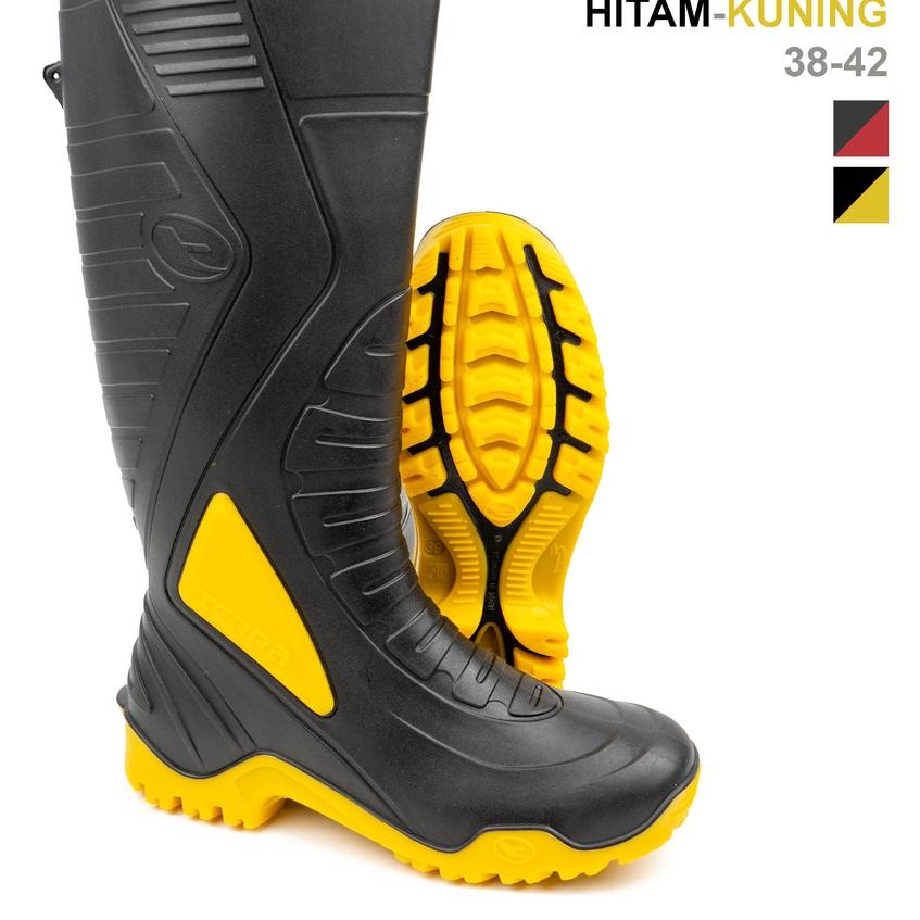 ✫ AP Boots AP TERRA 3 HITAM KUNING - Sepatu boots PVC ➴