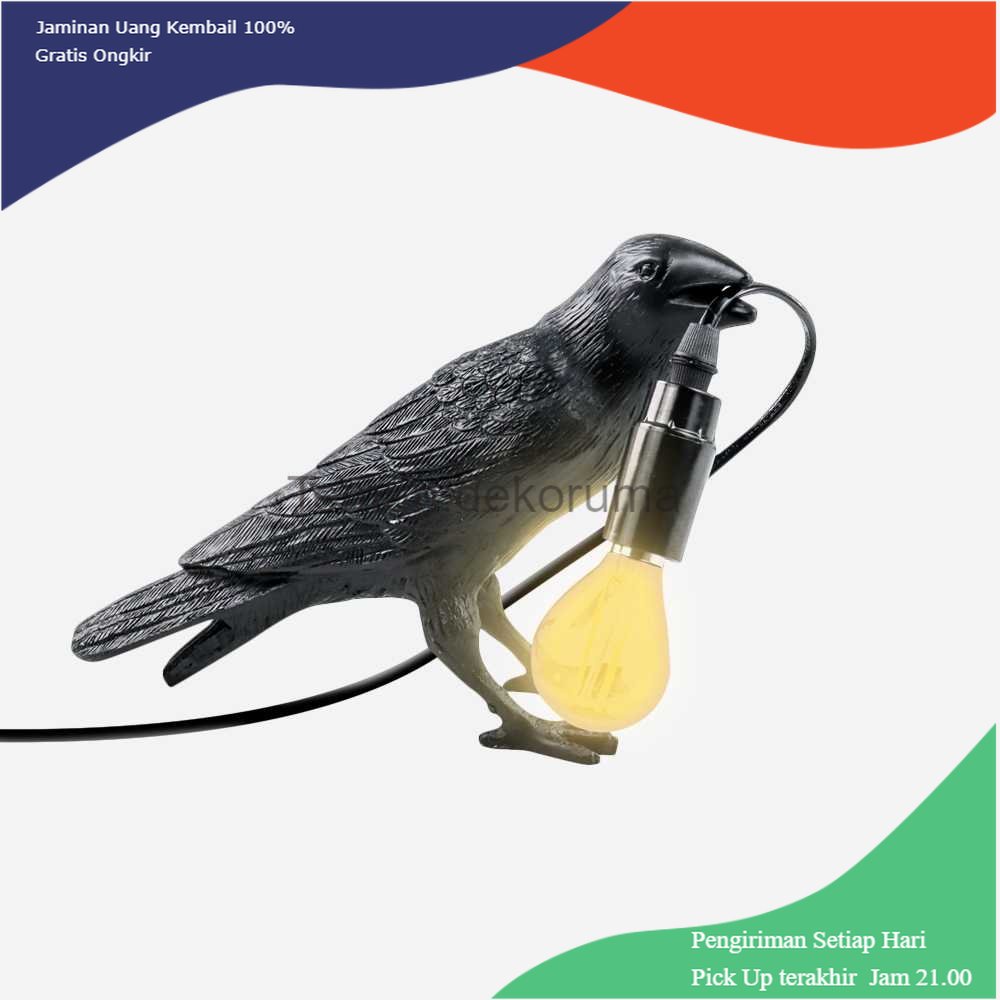 TD - LMP Narrandes Lampu Meja Hias LED Model Burung Gagak Warm White 4W - 5499T