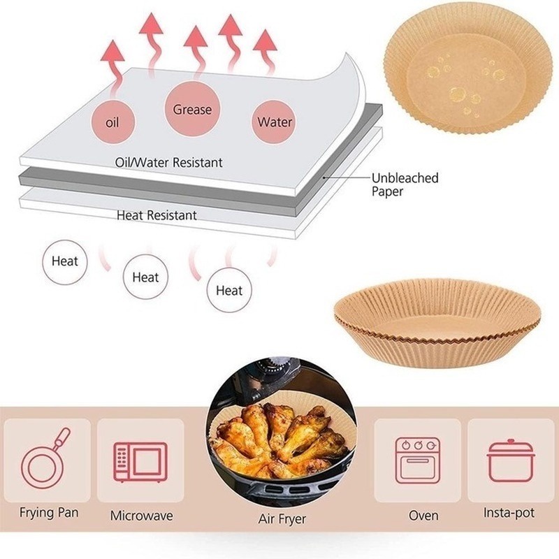 【COD】Loyang Air Fryer Bahan Silikon Round Oven Food Grade Loyang Air Fryer Air Fryer Anti Lengket