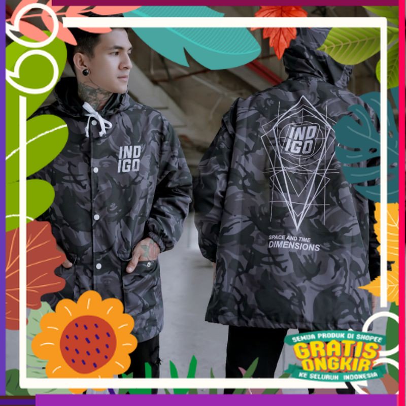 JAKET PARASIT OUTDOOR INDIGO - OUTFIT STREETWEAR SPORTY KASUAL - RUNNING VINTAGE CAMO ARMY DIMENSION