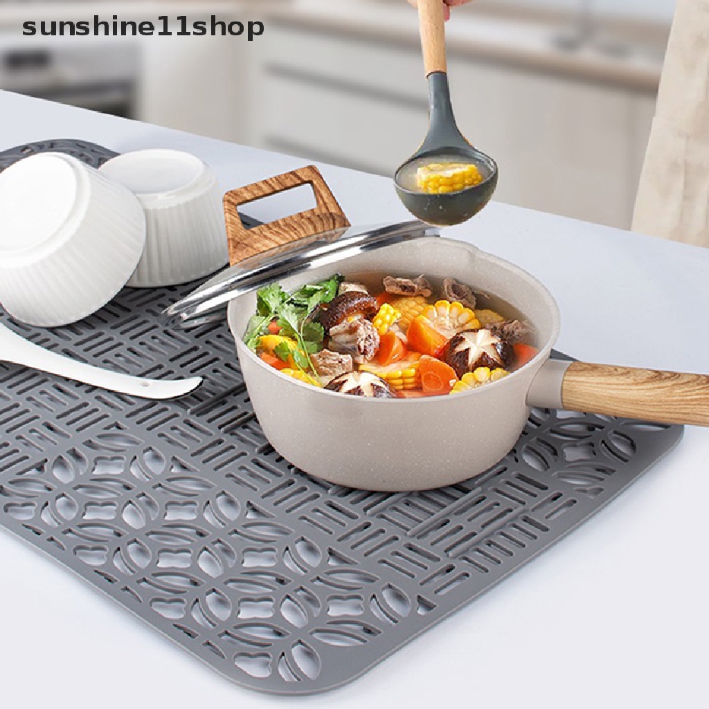 Sho 1Pcs Pelindung Wastafel Untuk Wastafel Dapur Shearable Silicone Grid Sink Mat N