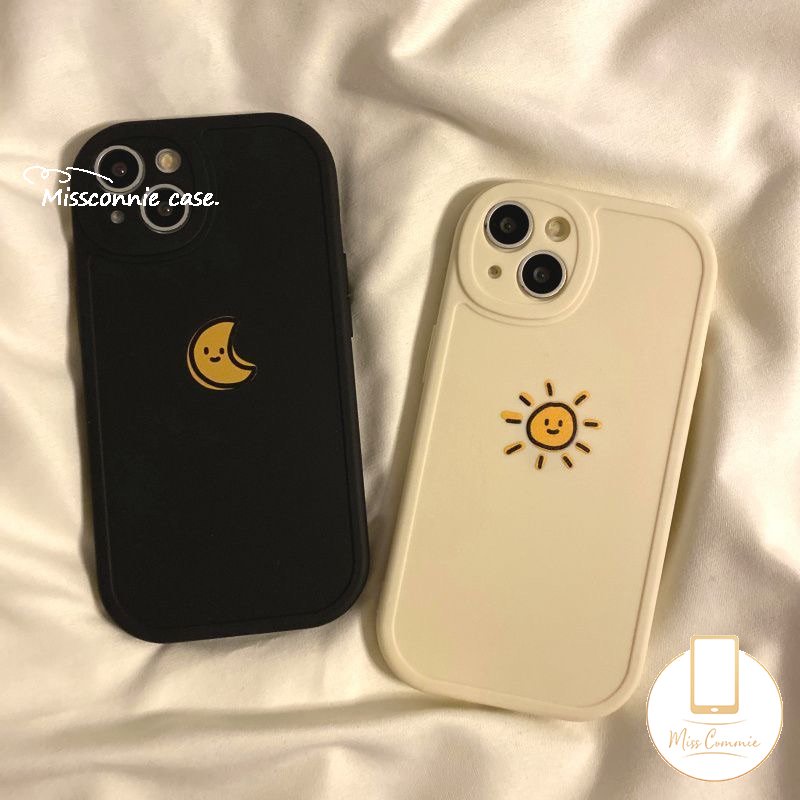 Couples Case Vivo Y35 Y36 Y02A Y22 Y02 Y16 Y20s Y15 Y20 Y11 Y17 V25 V25E V23 Y20i Y21A Y21 Y12 Y51 V23E Y21s Y22s Y15A Y12i Y15s Y91C Y33s Y30 Y31 Sarung Matahari Bulan Warna Solid Simple