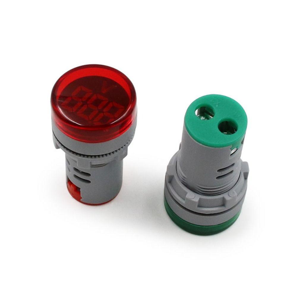 [Elegan] Voltmeter AC 12-500V Digital Pilot Lamp Panel Bulat Indikator Display Monitor Power
