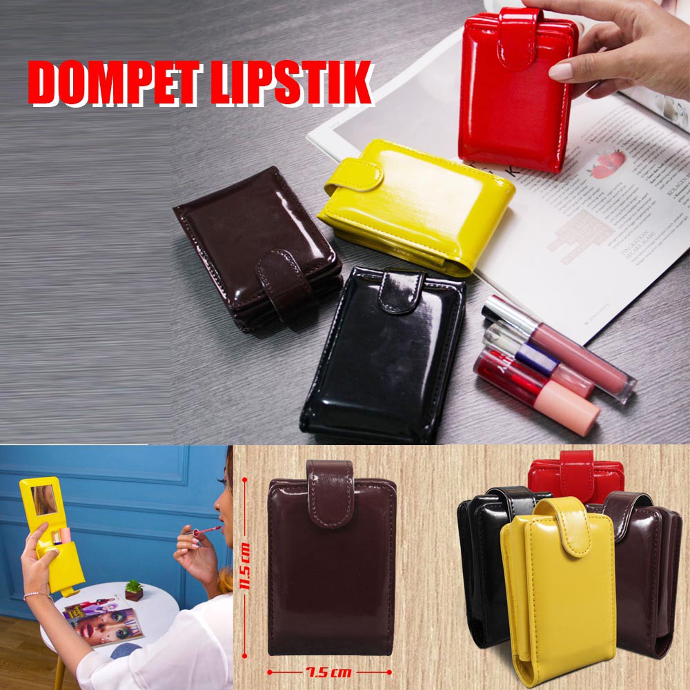 Dompet Tempat Lipstik Kancing Dompet Lipstik Pouch Lipstik Tempat Lipstik Kancing Dan Ada Kaca DLS01