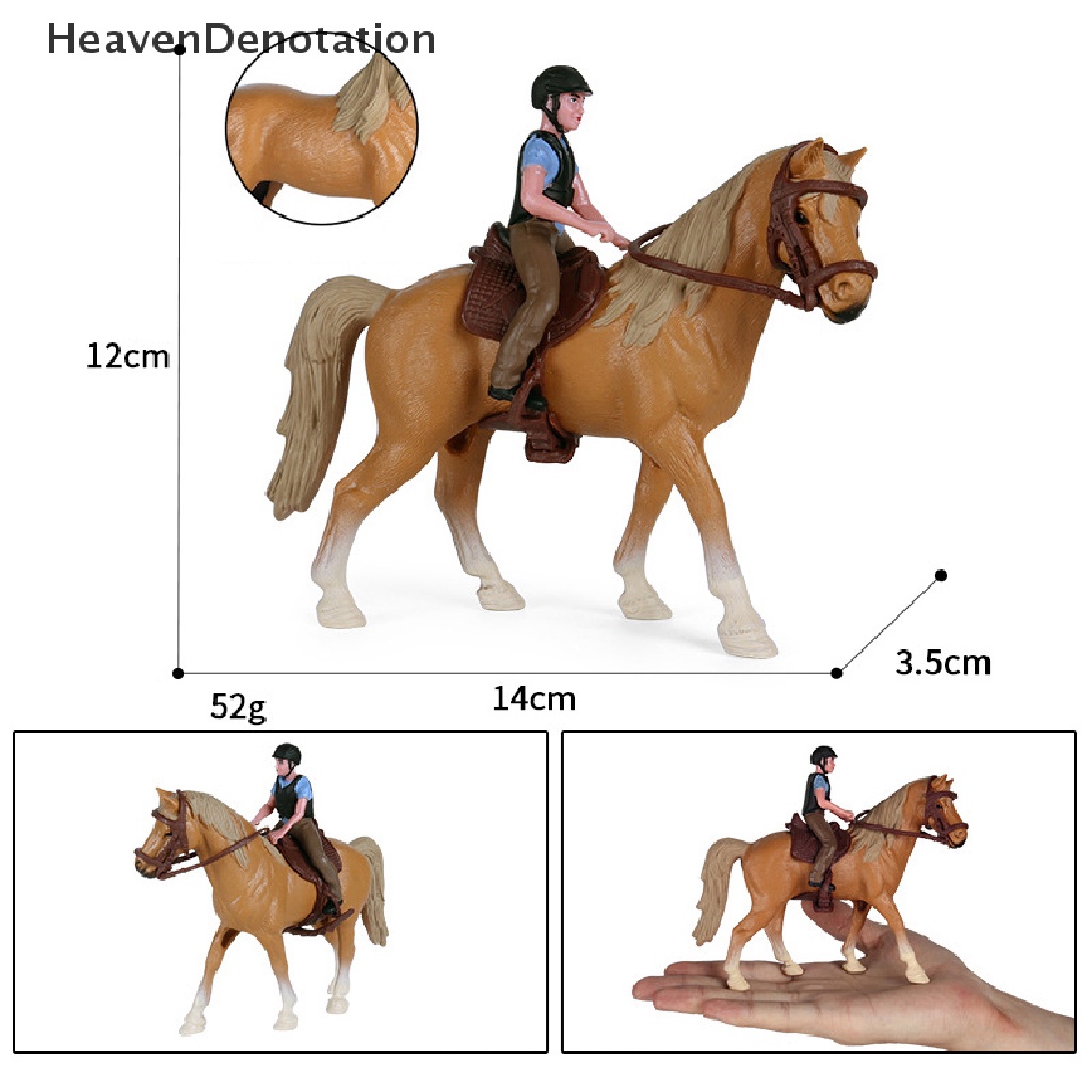 [HeavenDenotation] Simulasi Hewan Kuda Model Balap Action Toy Figure Model Koleksi Solid HDV