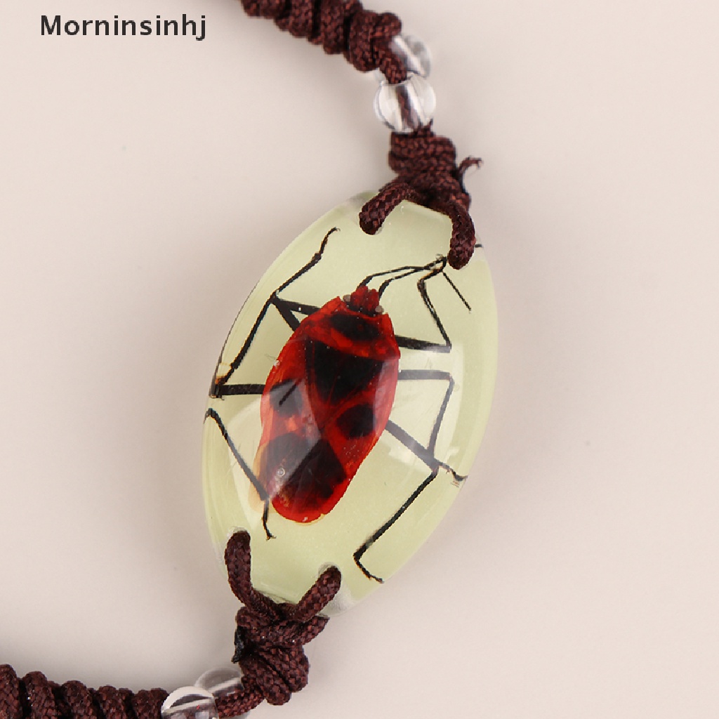 Mornin Glow In The Dark Handmade Resin Charm Gelang Bercahaya Kumbang Serangga Gelang Pria Wanita Perhiasan Hadiah Bercahaya Serangga Amber Dikepang Gelang id