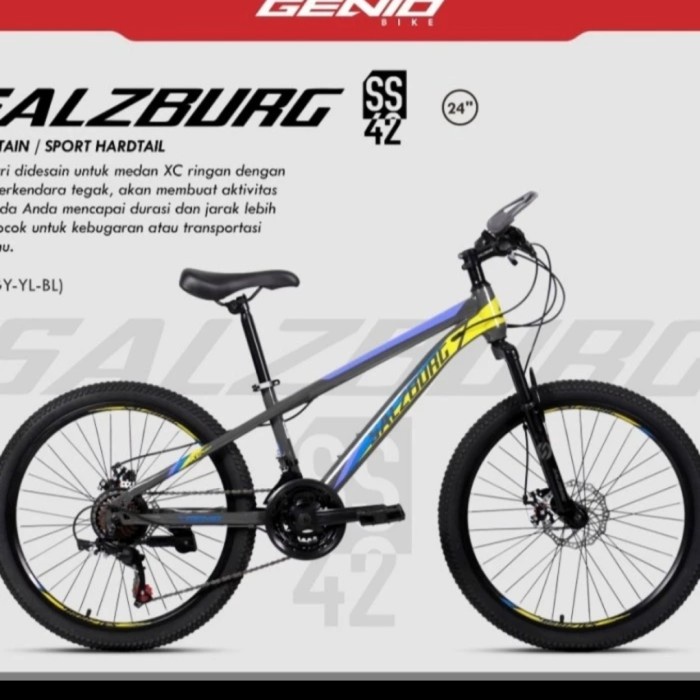 Sepeda Mtb 24 Inch Genio Salzburg Ss 42 New #Original