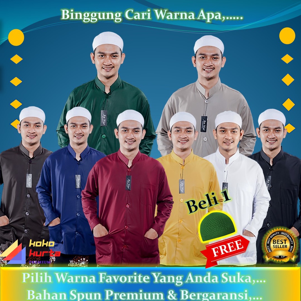 Pakaian Baju Atasan Hem Koko Kokoh Model Haibah Ammu Anmu Muslim Pria Peria Priya Remaja Kurta Kemko