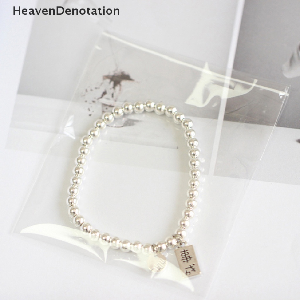 [HeavenDenotation] Warna Perak Fashion Gelang Manik Bulat Sederhana Untuk Wanita Gadis Punk Hip-Hop Trendi Perhiasan Aksesoris Hadiah Perhiasan Pasangan HDV