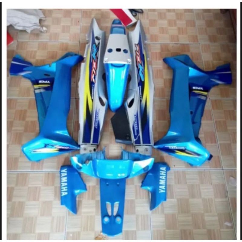 paket hemat TERMURAH  fullset bodi full set body halus motor Yamaha fiz r fizr custom biru silver bo