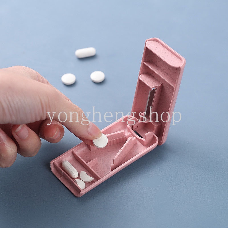 Travel Portable Mini Tempat Pil Obat Kreatif Tablet Cutter Box Splitter Pill Case Kotak Penyimpanan Tablet Pill Divider Perawatan Kesehatan