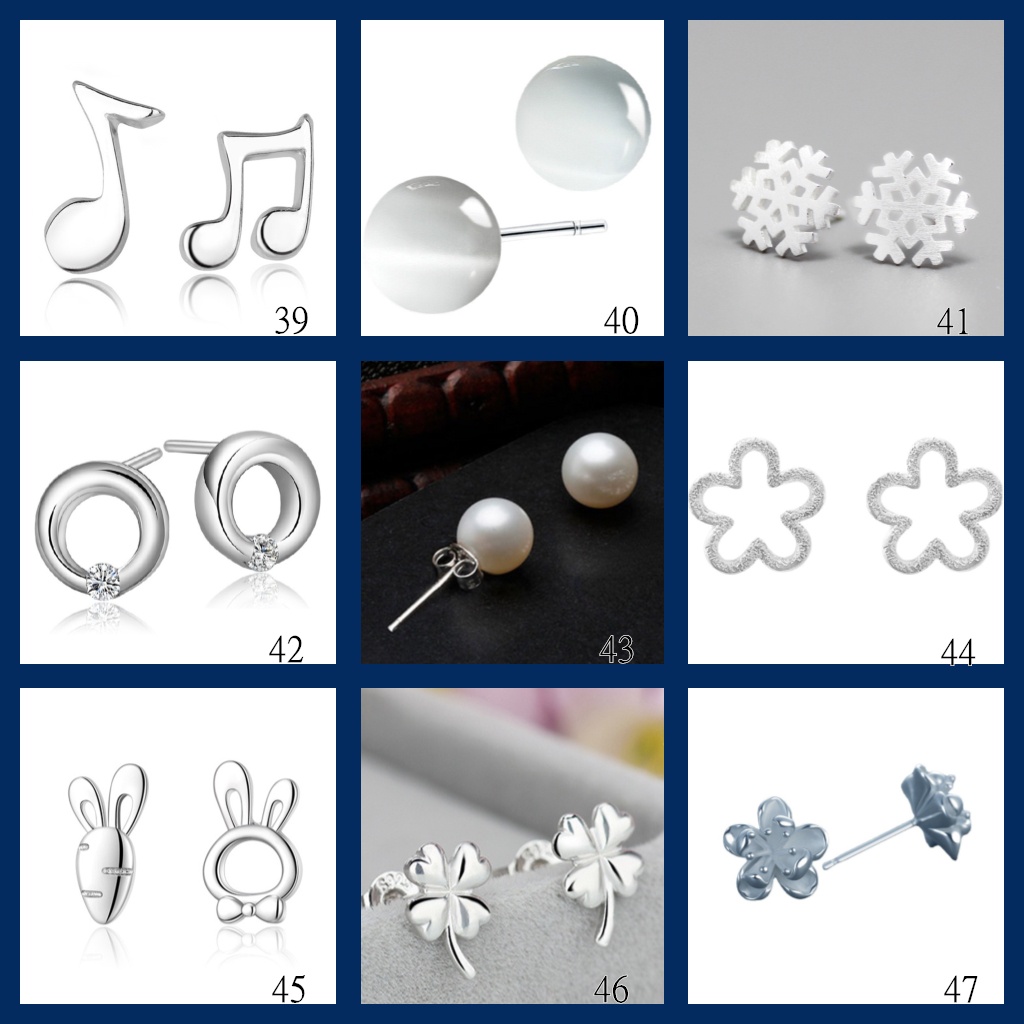 Goldkingdom Aksesoris Perhiasan Fashion Ready Stock Sterling Silver Anting Tusuk Gaya Lucu Minimalis Untuk Hadiah Wanita