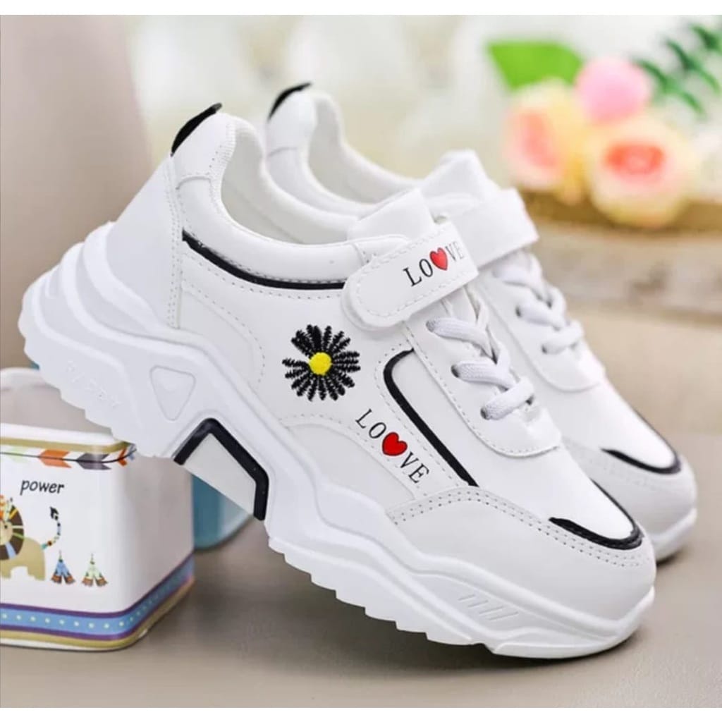 sepatu sneaker anak perempuan bunga