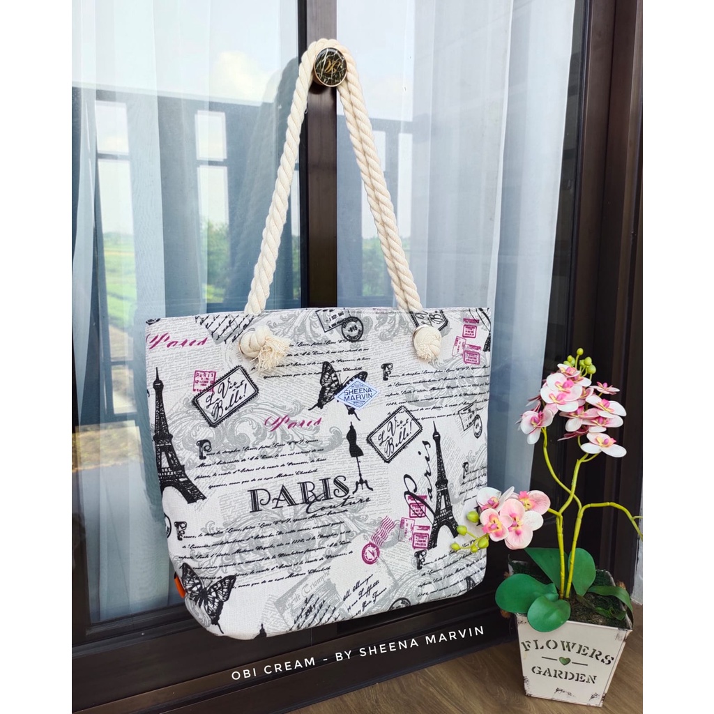 Tas Obi Cream Tote Bag Sheena Marvin