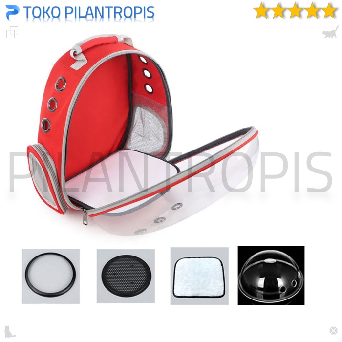 TAS RANSEL KUCING ANJING ASTRONOT TRANSPARAN PET CARRIER KUCING ANJING BACKPACK TRAVEL BAG PET CARGO KUCING ANJING