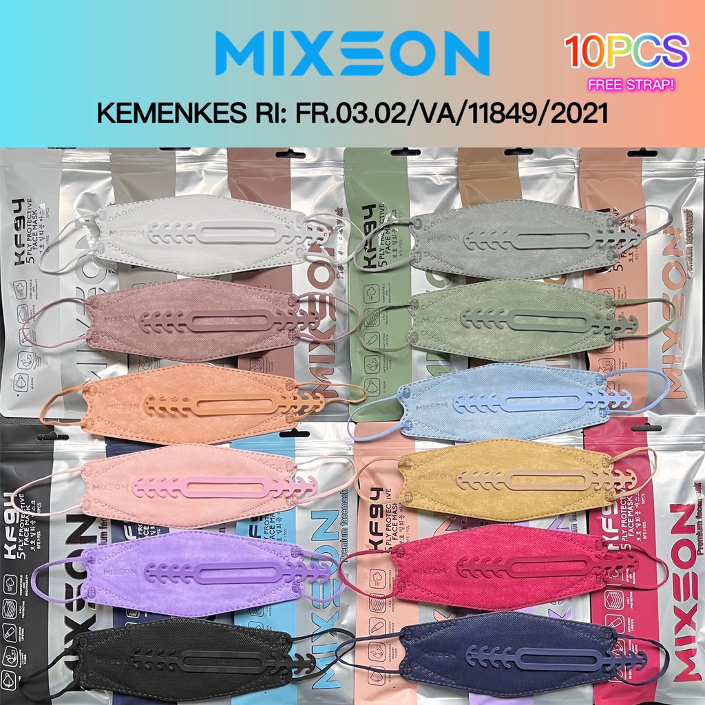 MASKER DEWASA KF94 5PLY MIXSON + CONECTOR KEMENKES RI 1 PACK 10 PCS
