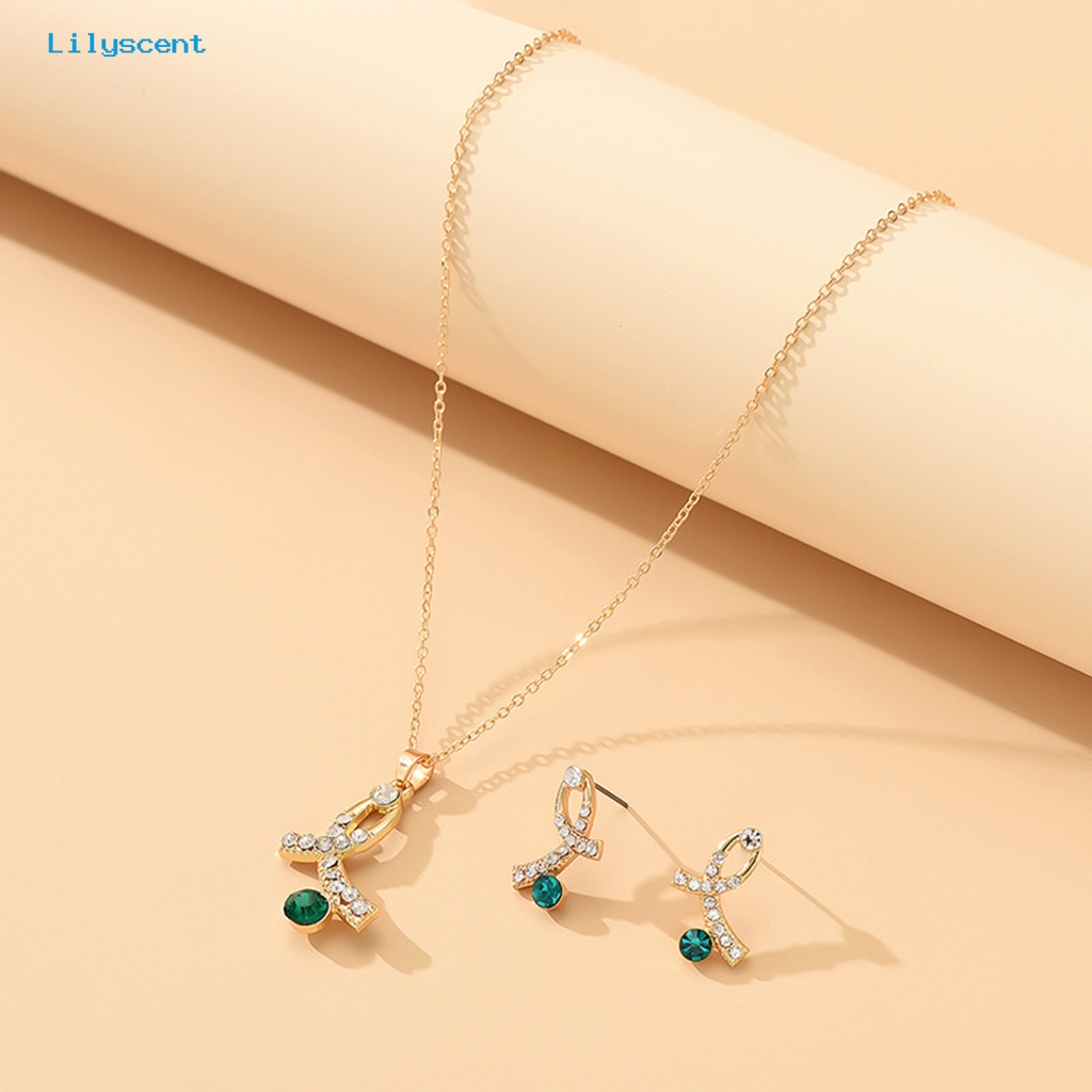 [LS] 1set Wanita Kalung Anting Geometris Elegan Hias Sparkling Adjustable Perhiasan Hadiah Faux Gem Lady Fashion Berlian Imitasi Mengkilap Liontin Kalung Anting Untuk Pesta