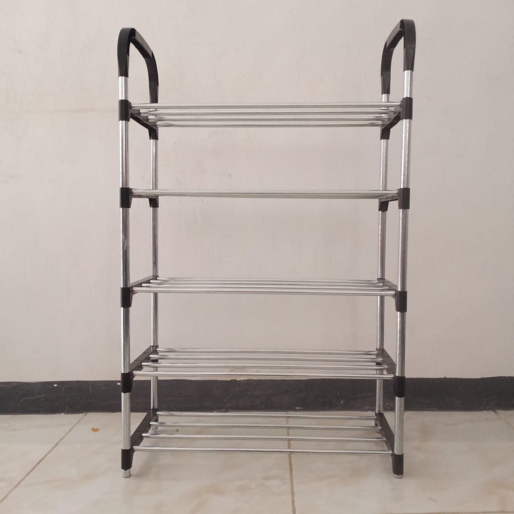 Rak Sepatu Besi 5 Susun - Rak Sepatu 5 Tingkat Besi - Tempat Sepatu Sandal Susun