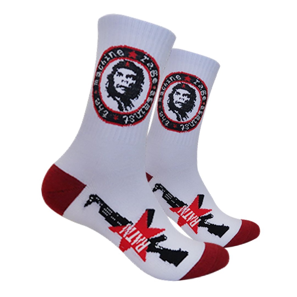 Kaos Kaki Motif RATM Putih ( B51 )