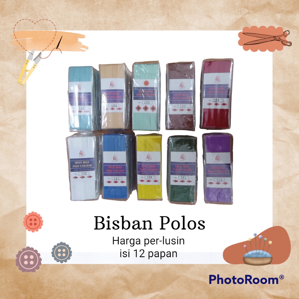 Bisban Satin Polos / Satin Bias Tape / Bisban Satin / Pinggiran Kain